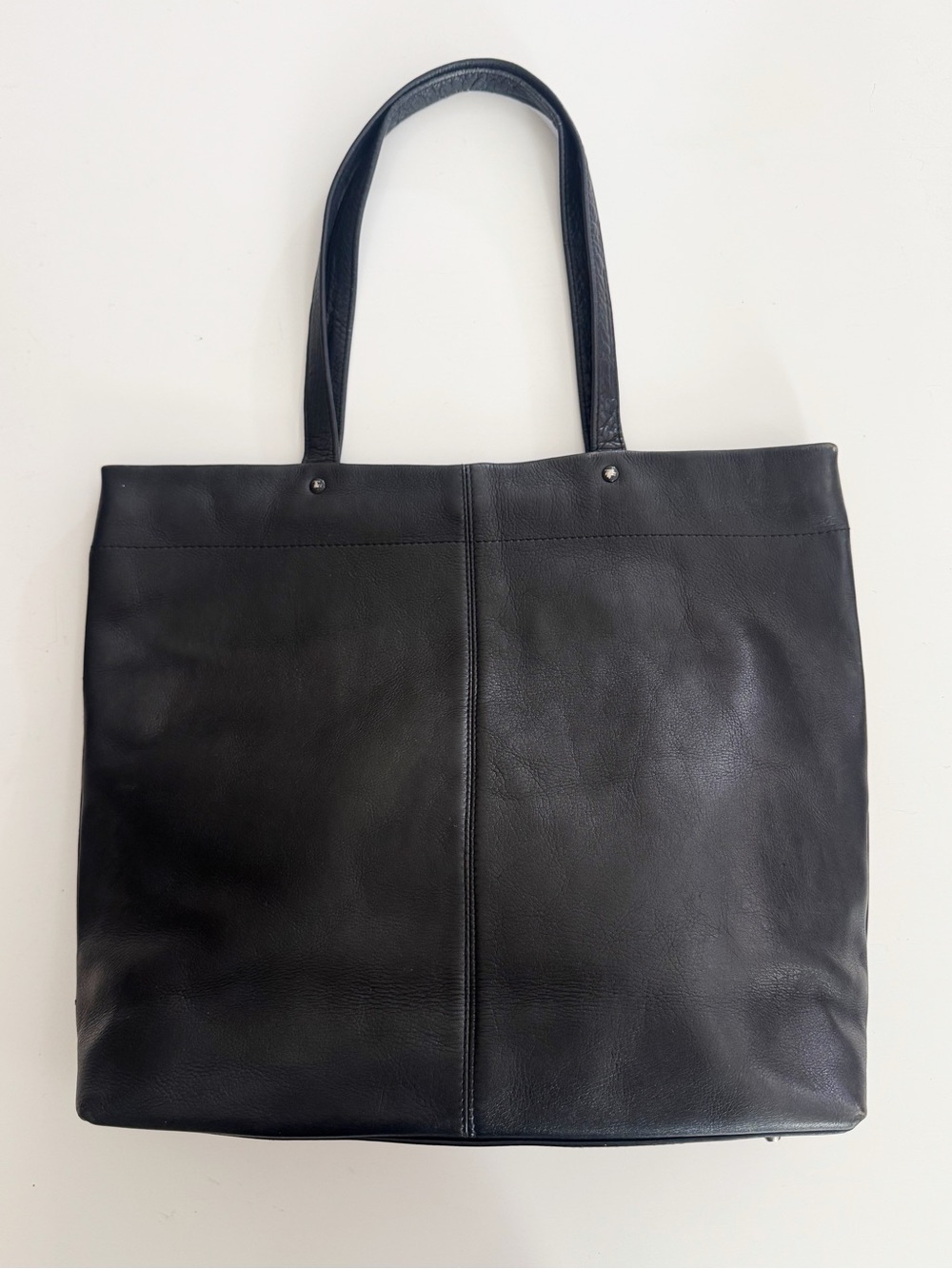 Le Donne Black Leather Tote Bag